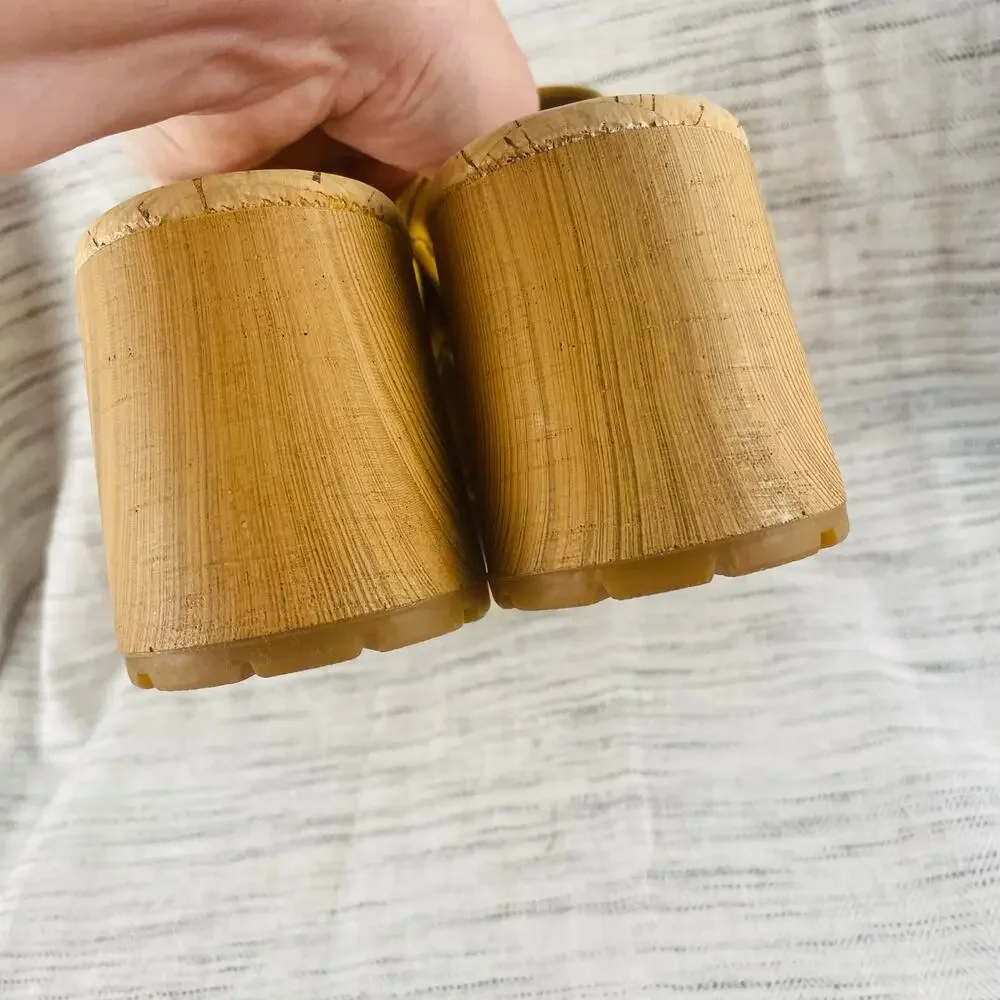 Kork-Ease Yellow Tilly Braided Studded Clog Mule Size 7 Cottage Minimalist NWOB - Picture 8 of 12